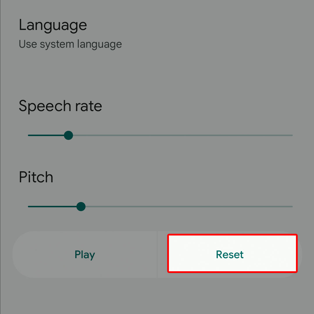 reset text to speech settings google