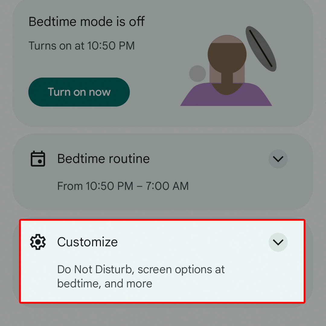 set up bedtime mode google