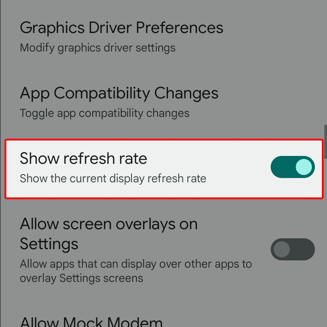 show refresh rate google