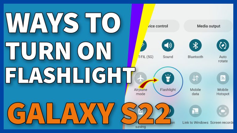 turn on galaxy s22 flashlight 18