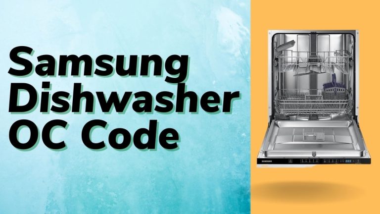 Samsung Dishwasher OC Code
