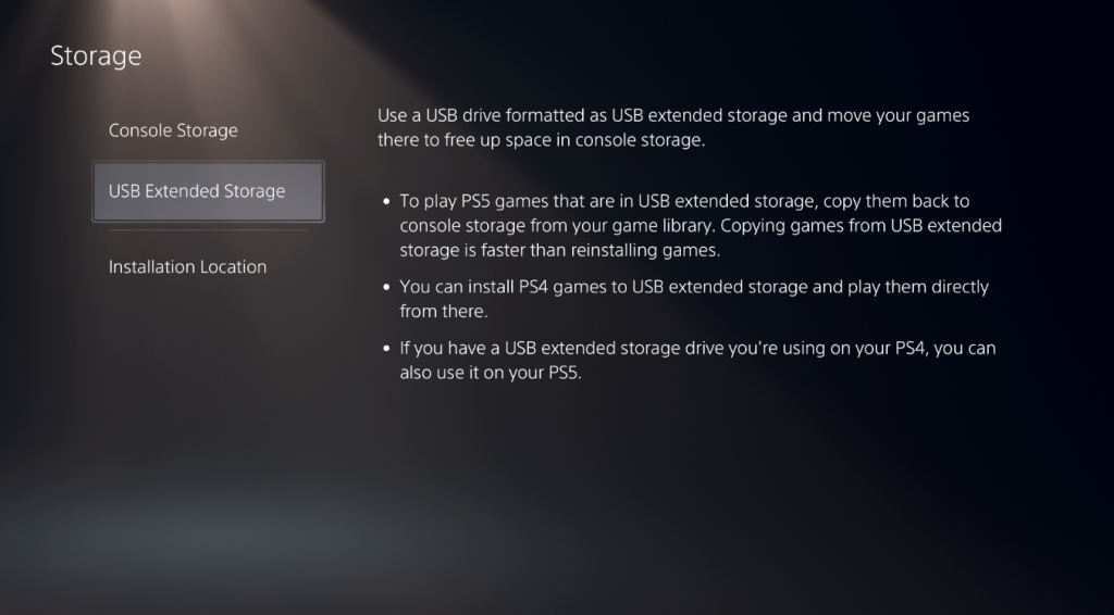PS5 Extended Storage