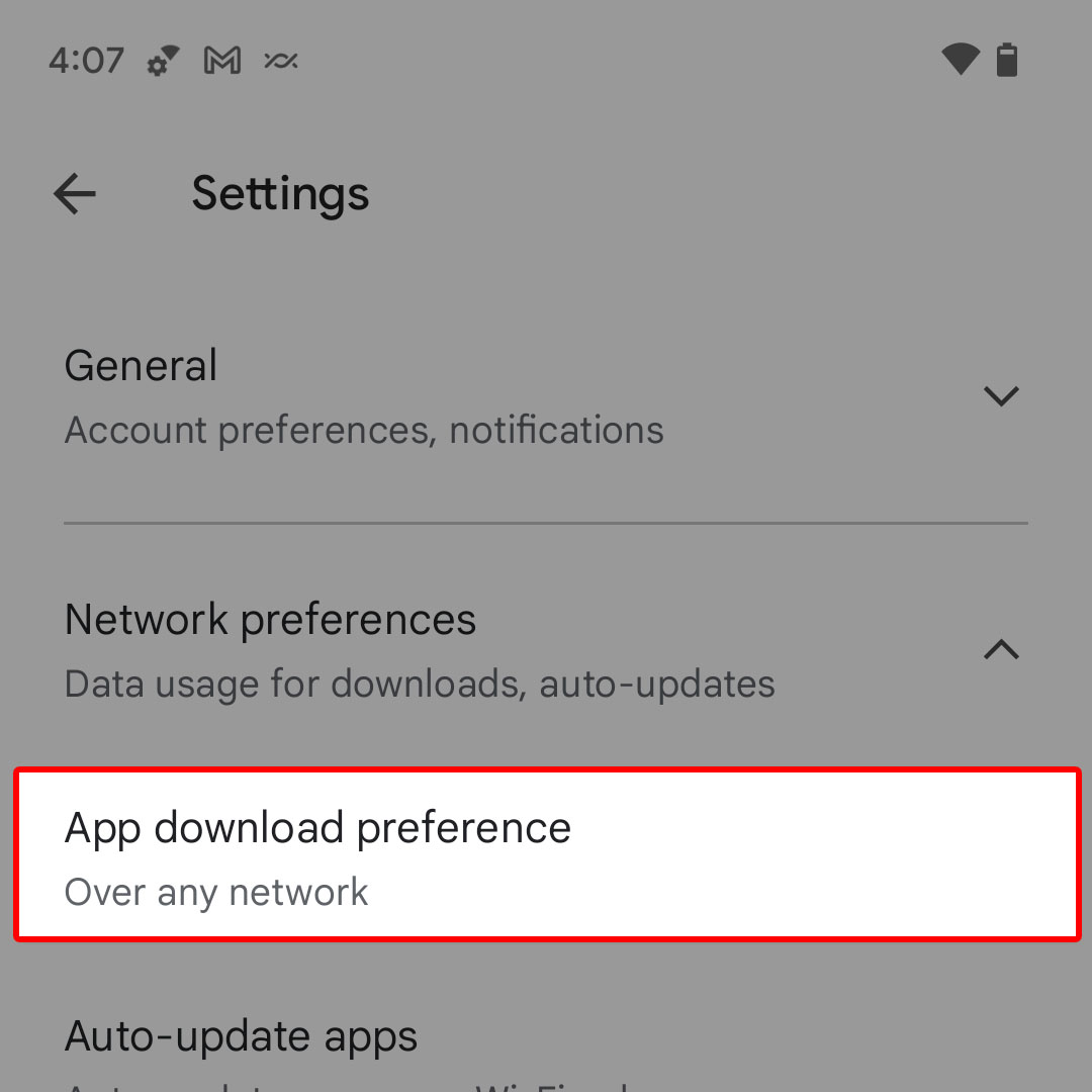change app download preference google