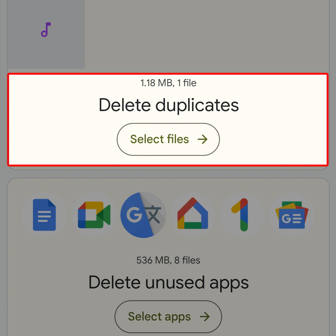 delete duplicate files google