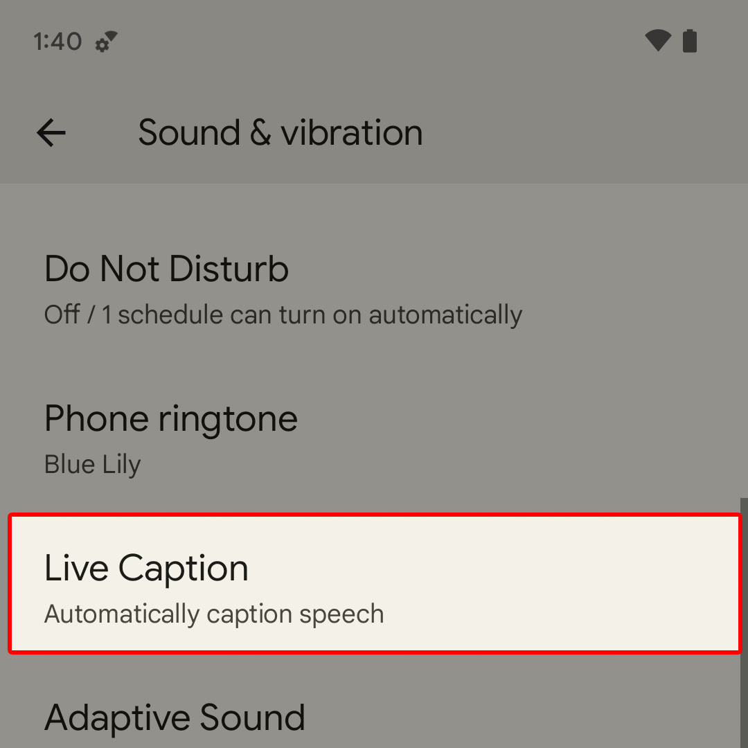 enable live captions google