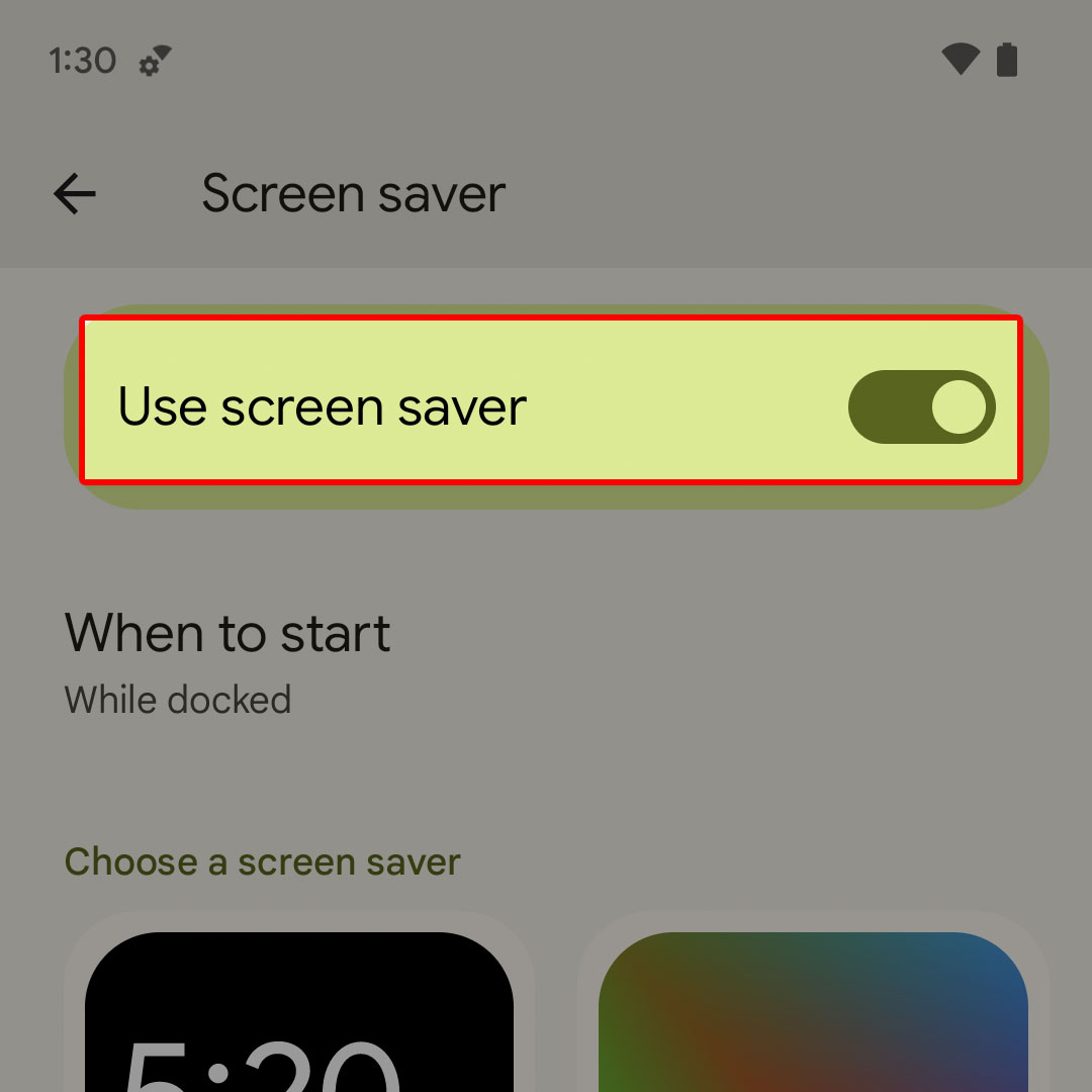 enable screensaver google