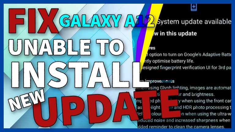 fix galaxy a12 wont download install update TN
