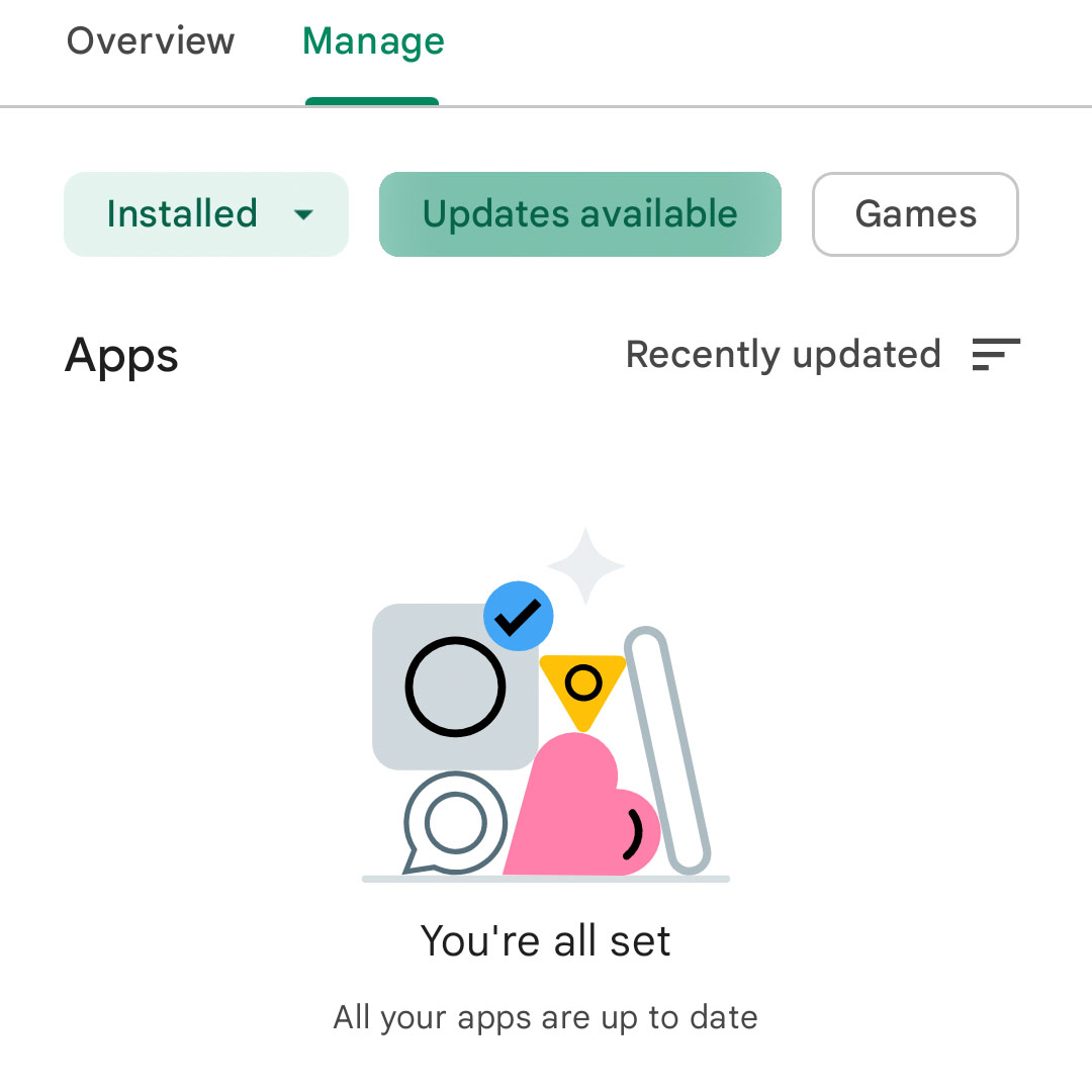 manually update apps google