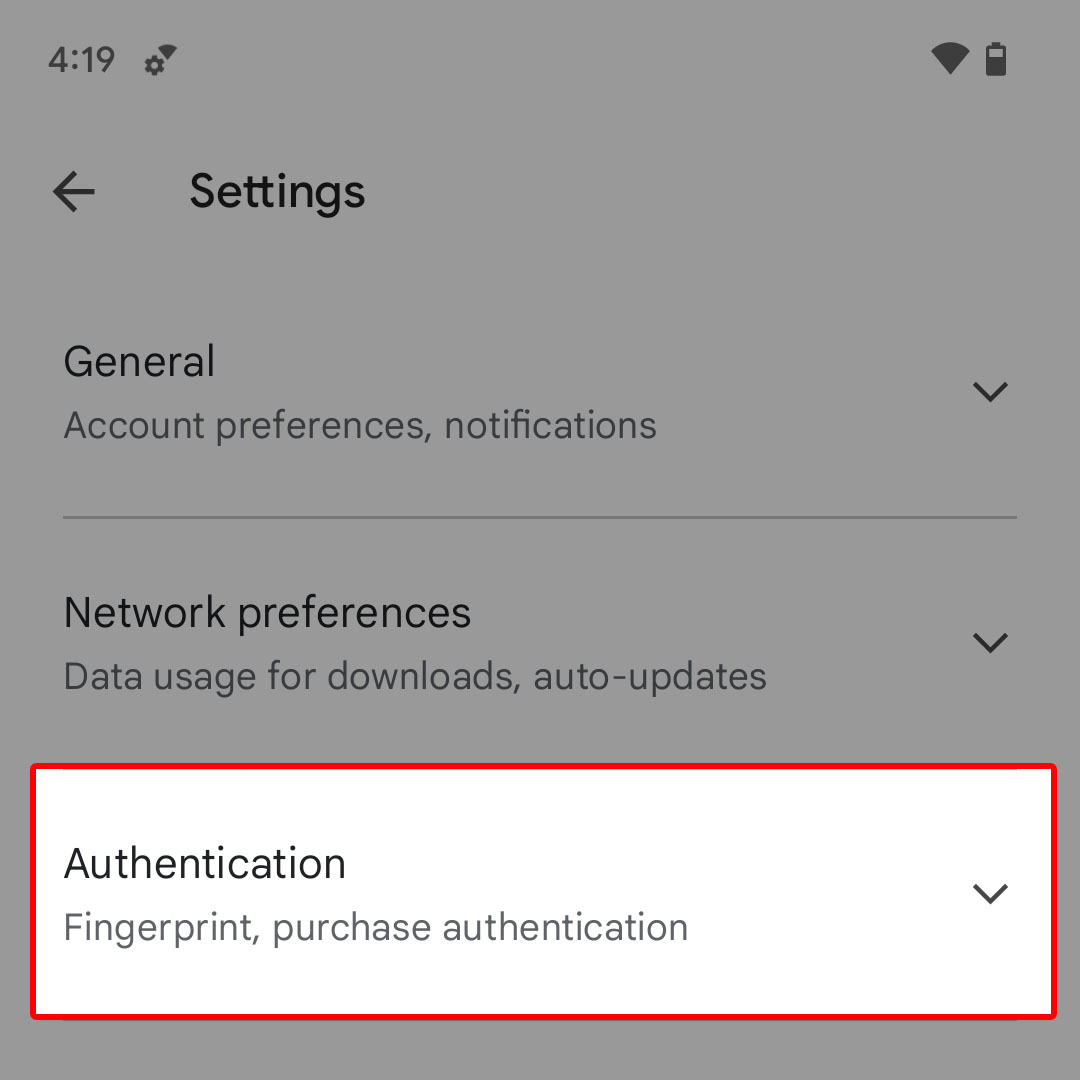 play store biometric authentication google