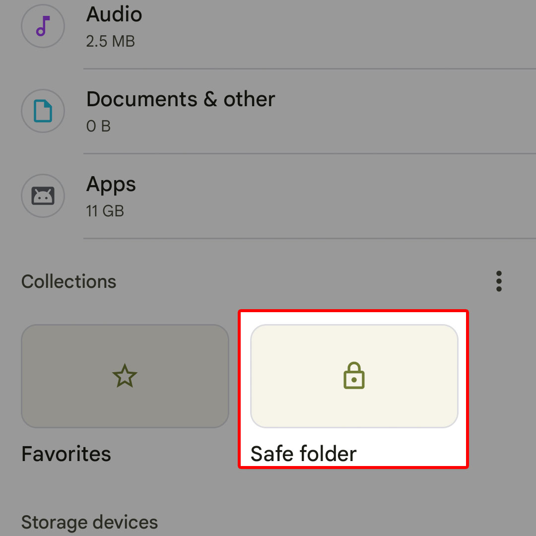 set up safe folder google