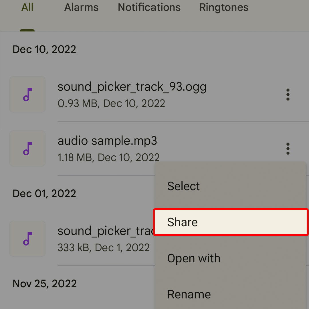 share audio files google