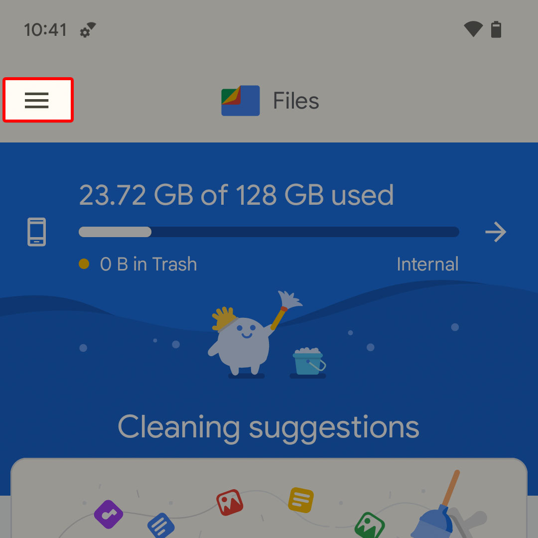 show hidden files google