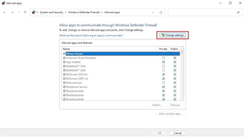 Check Firewall Settings