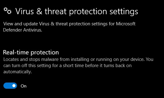 Fix 3 Disable Third Party Antivirus Program or Windows Security