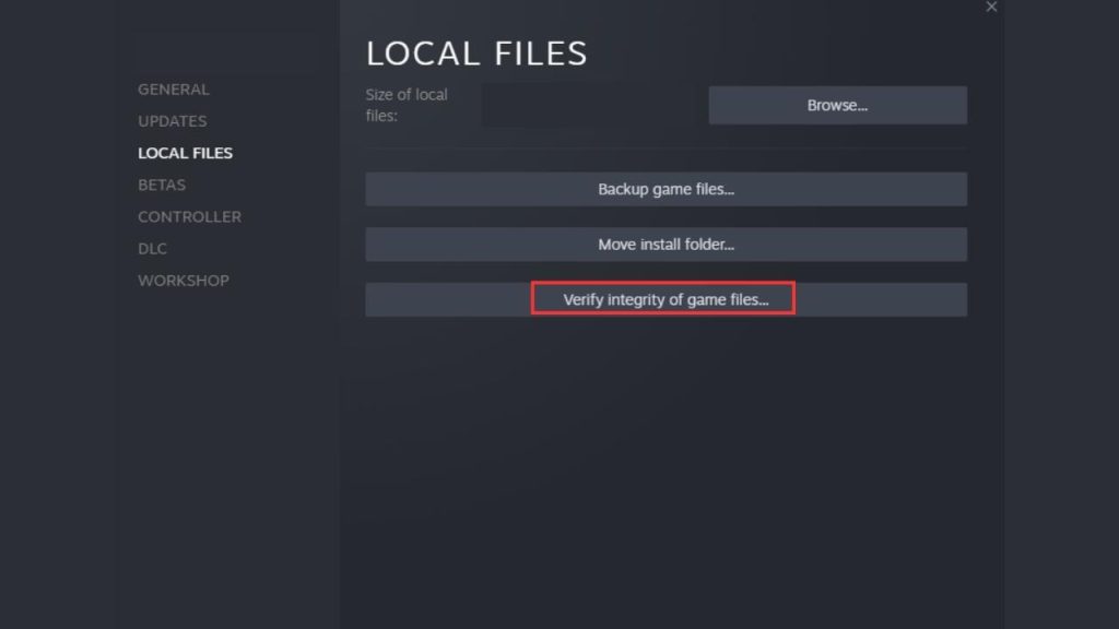 Verify Integrity of Game Files 2