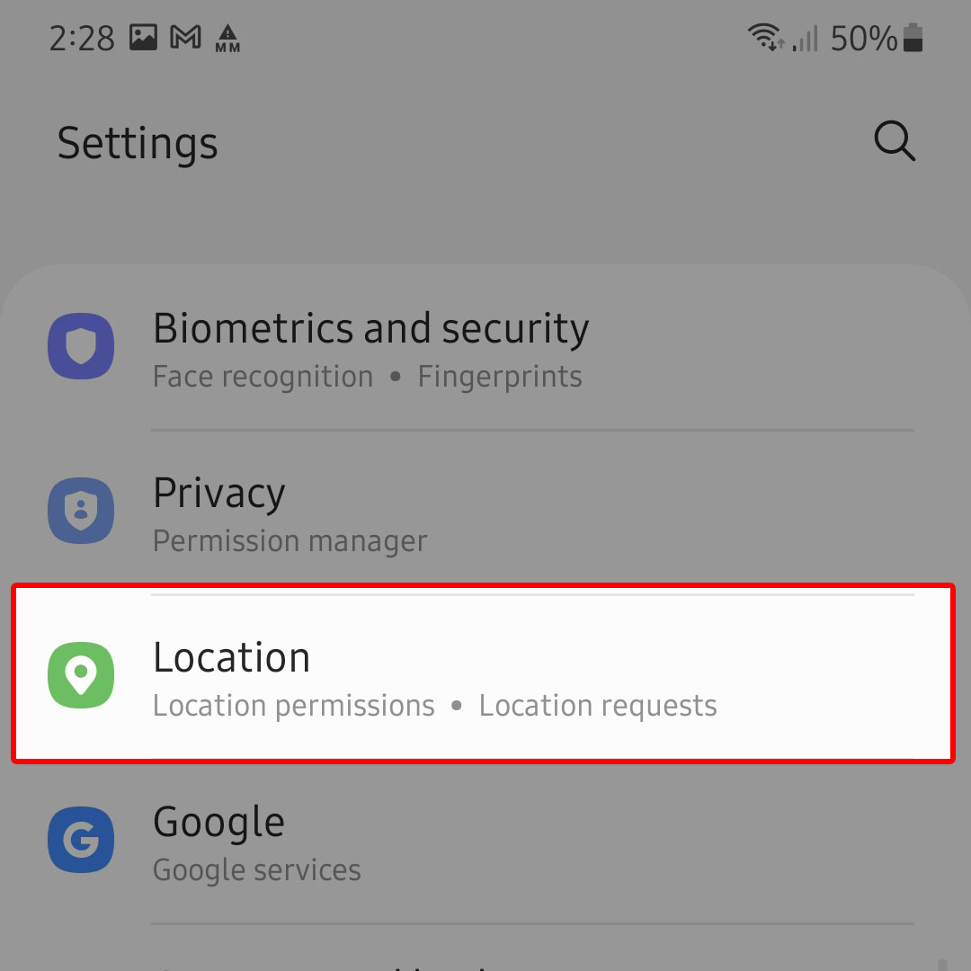 turn off location services galaxy a51 2