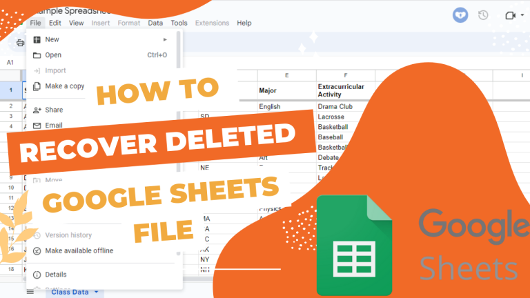 Recover Deleted Google Sheets