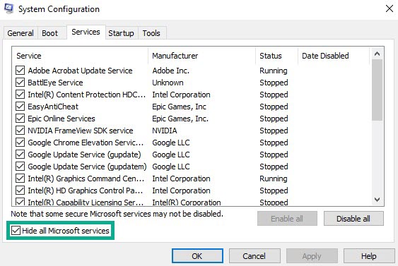 Fix 2 Hide Microsoft Services