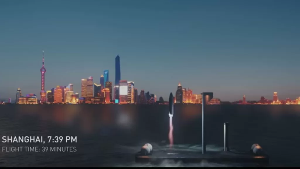 spacex starship new york to shanghai