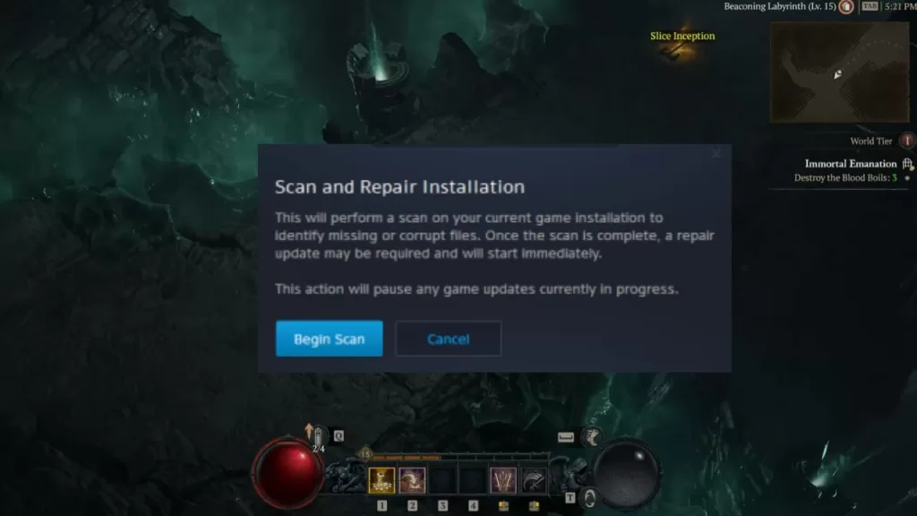 Diablo 4 scan and repair