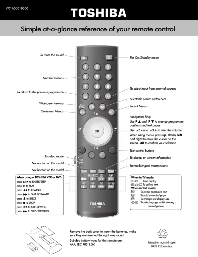 program universal remote control to toshiba tv manual