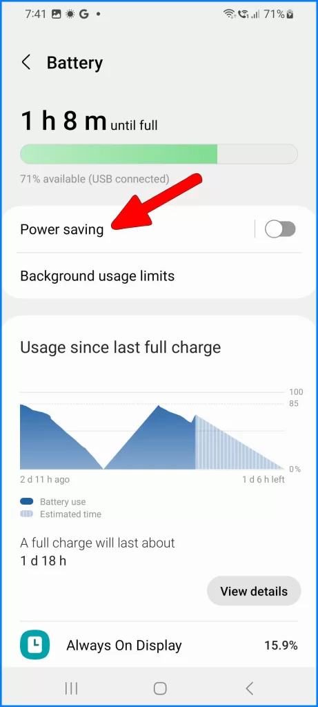 Tap Power saving