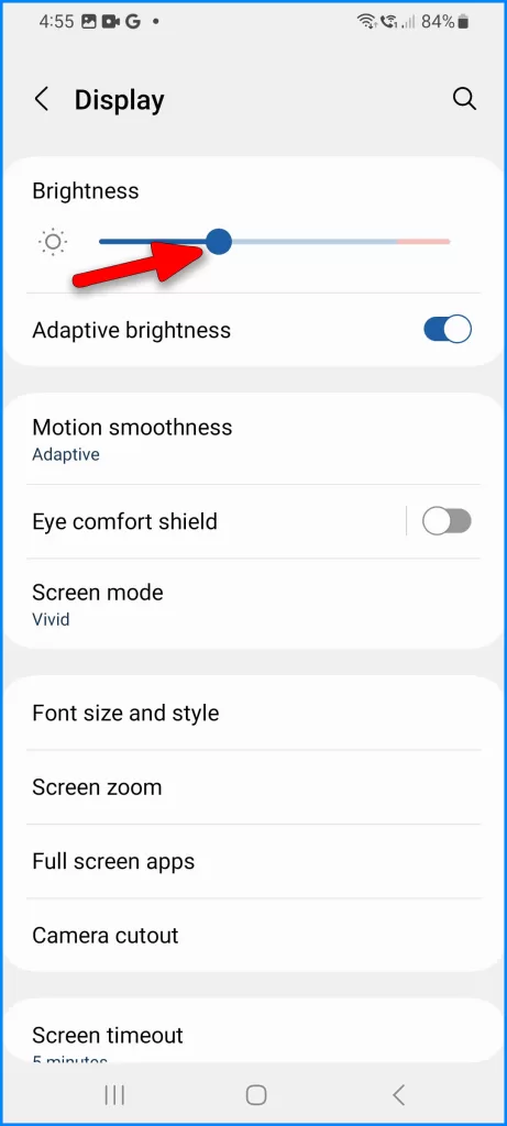 Drag the slider to adjust Brightness