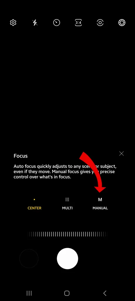 Select Manual FOCUS