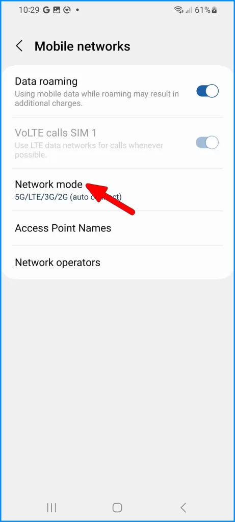 Tap Network mode