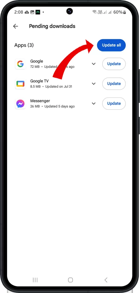 Google Play Update All Apps