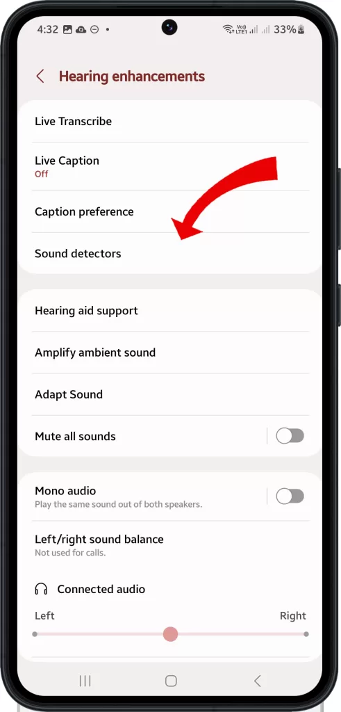 Adjust Hearing enhancements settings