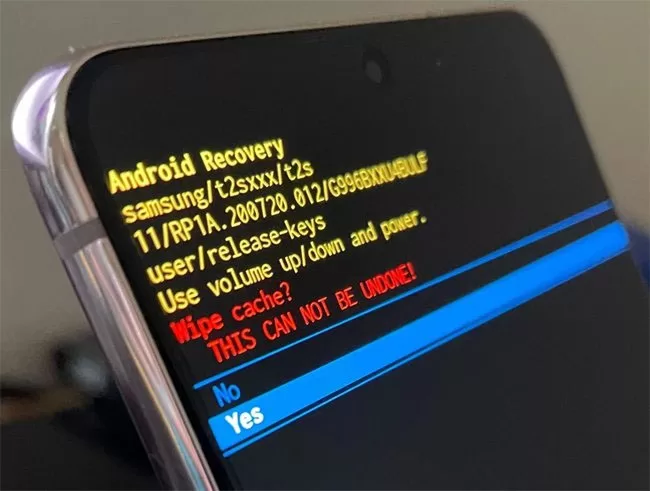 Galaxy S23 Recovery Mode Wipe Cache Partition 