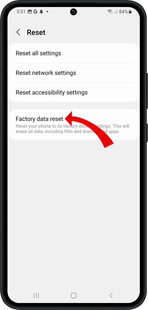 Tap Factory data reset.