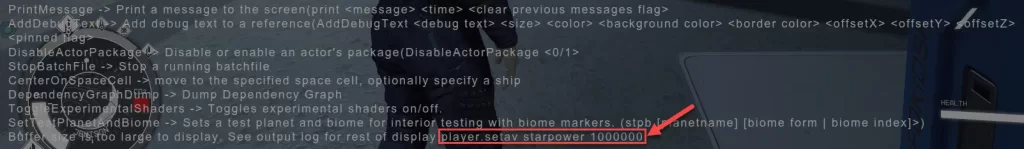 Starfield StarPower Console Command How to Get Unlimited StarPower 4