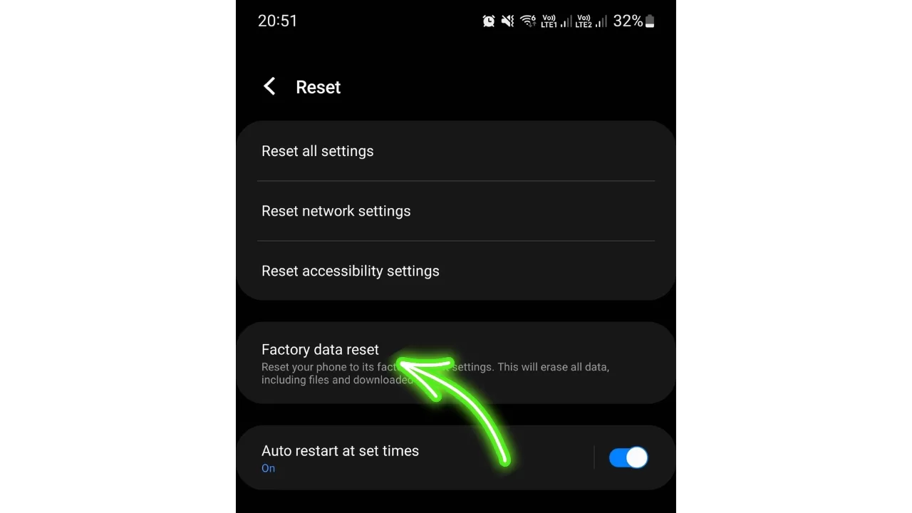 Samsung Factory data reset