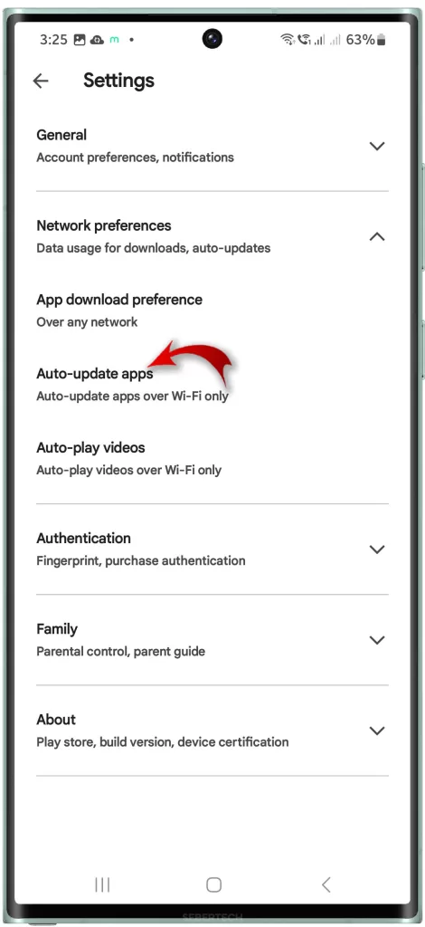 Enable Auto-update apps Android