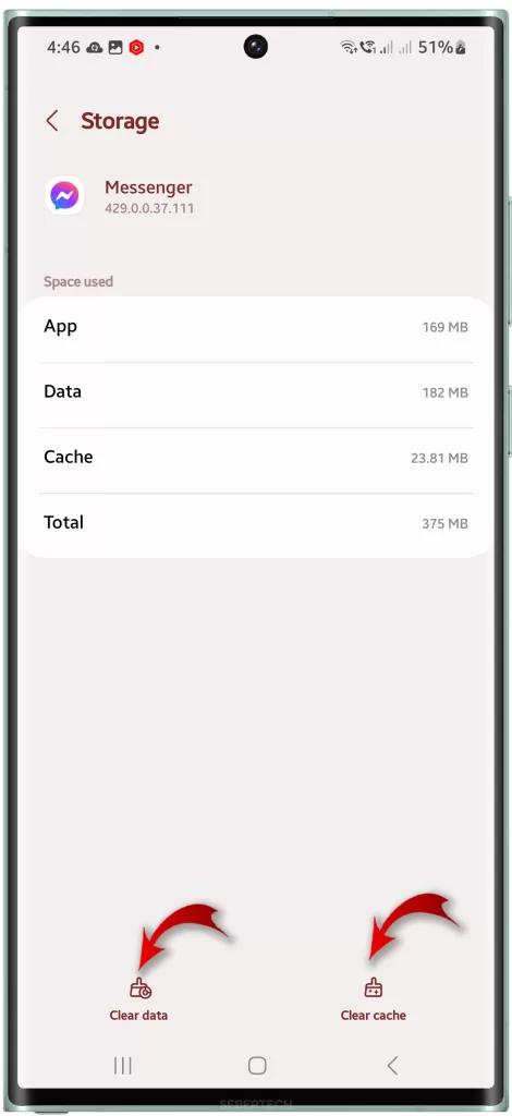 Clear app cache and data Android 14