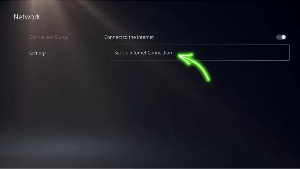 PS Set up internet connection