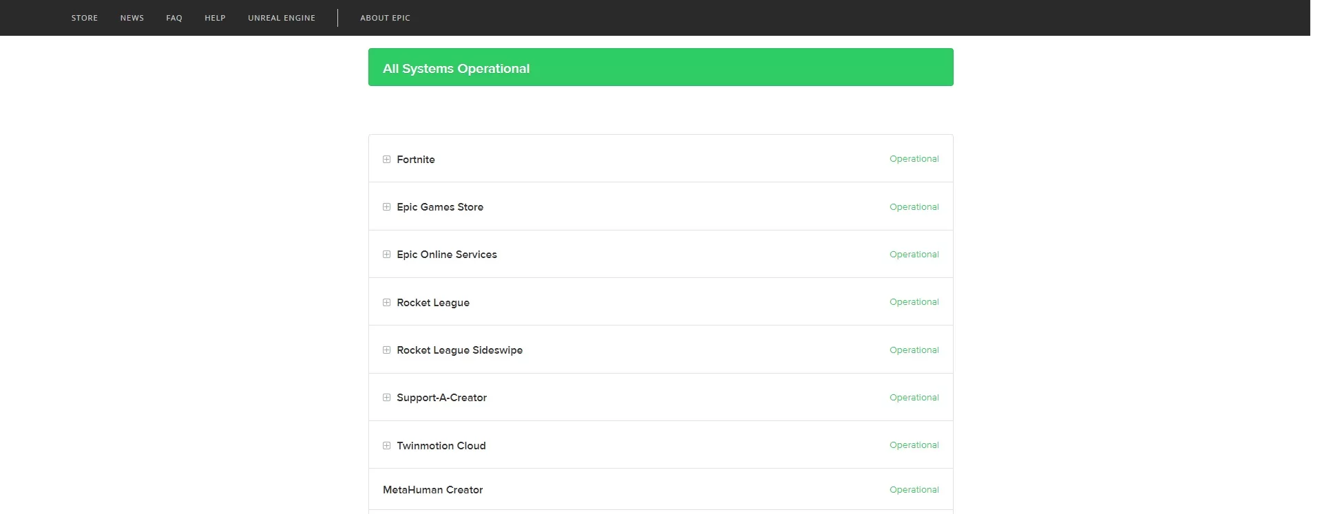 Check the Status of Epic Games Services