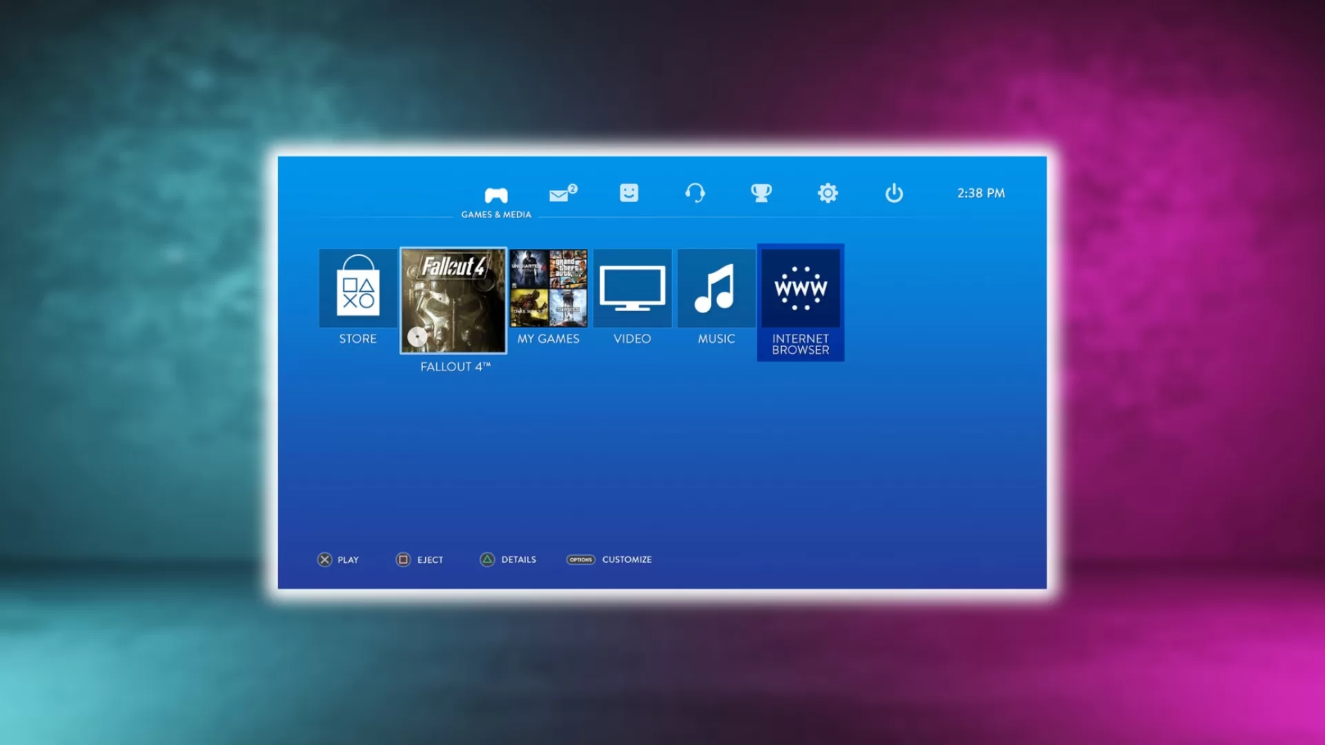 Finding and Opening the PS4 Web Browser