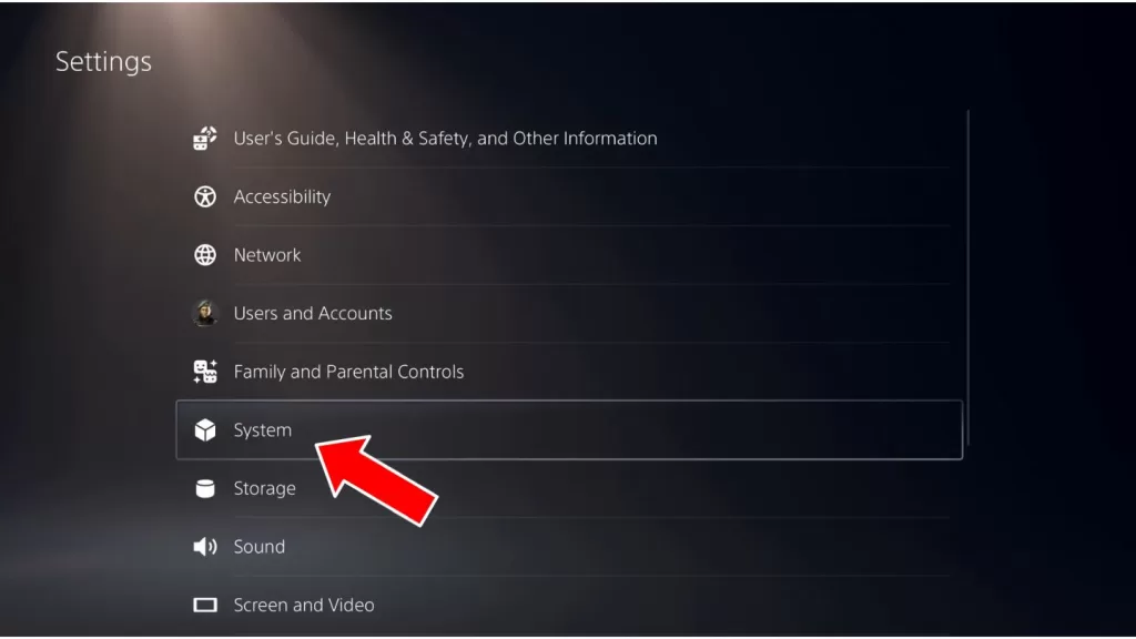 PS5 System Settings