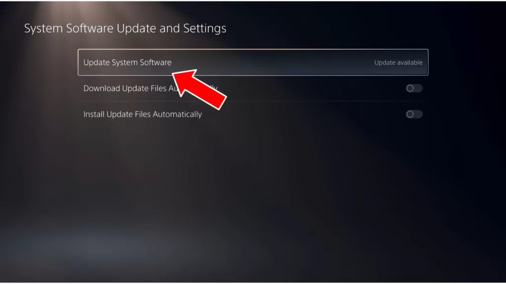 PS5 Update System Software