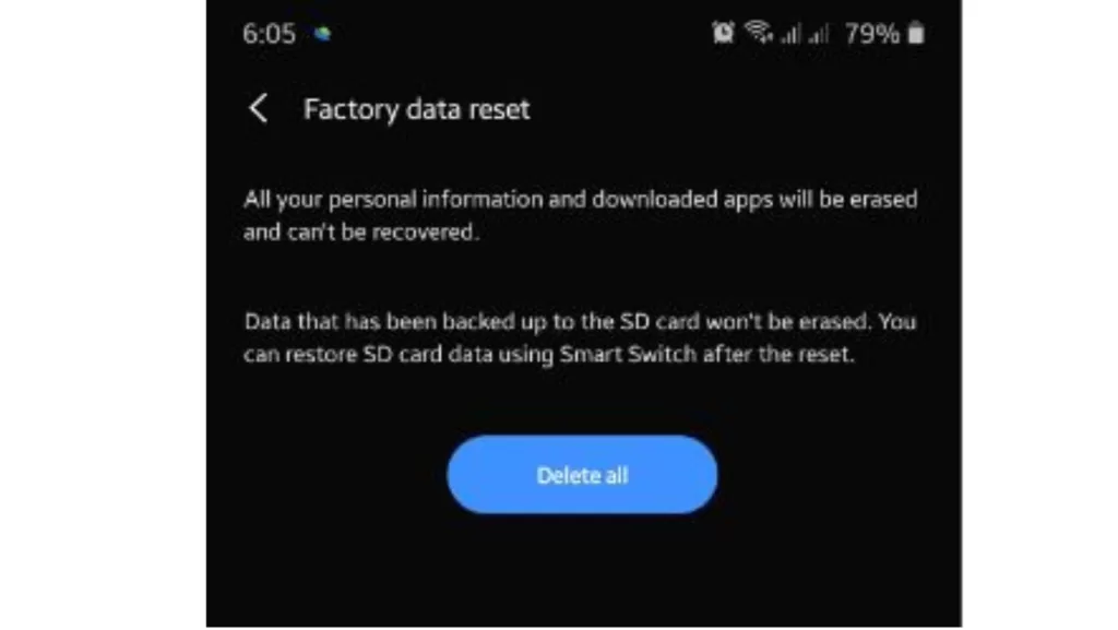 Reset software settings to defaults