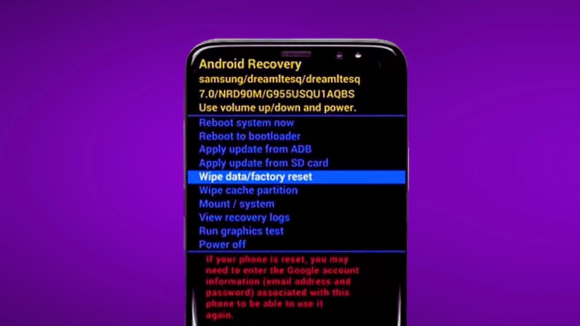 Factory Reset the S8