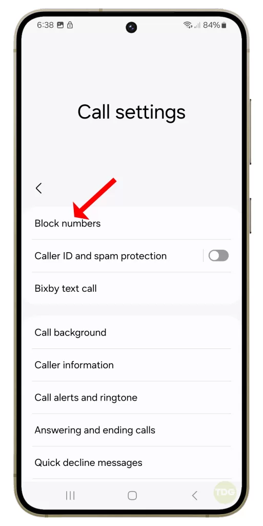 Tap on ‘Block numbers’.