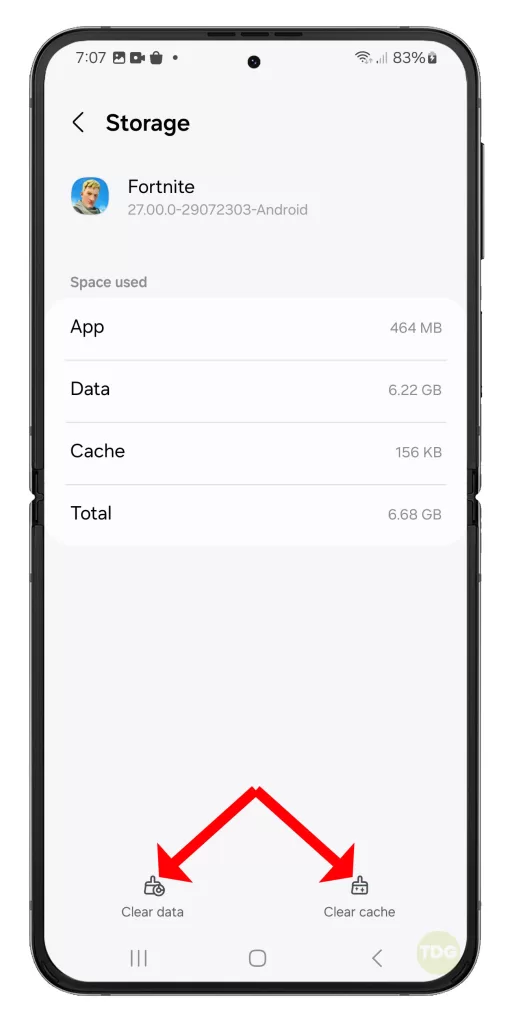 Tap on ‘Clear cache’ and ‘Clear data’.