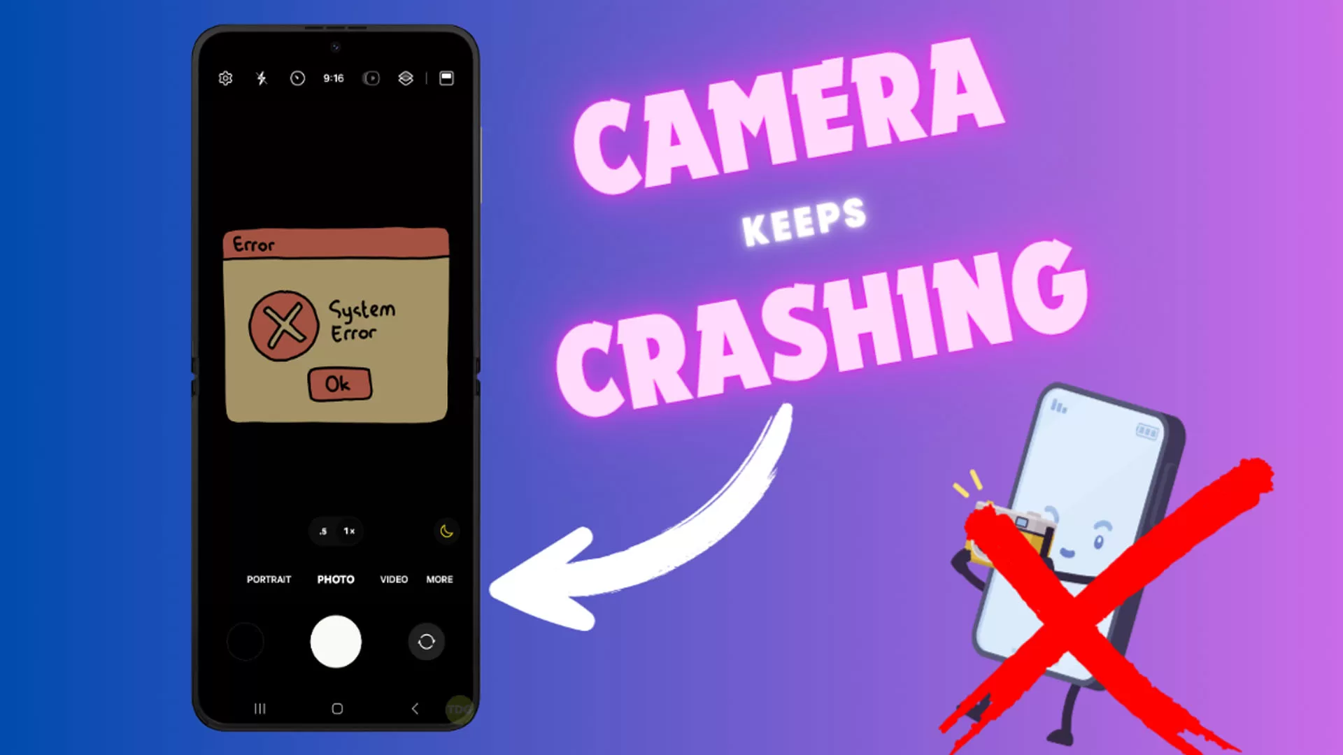 fix Galaxy Z Flip 5 Camera keeps crashing error troubleshooting jpg