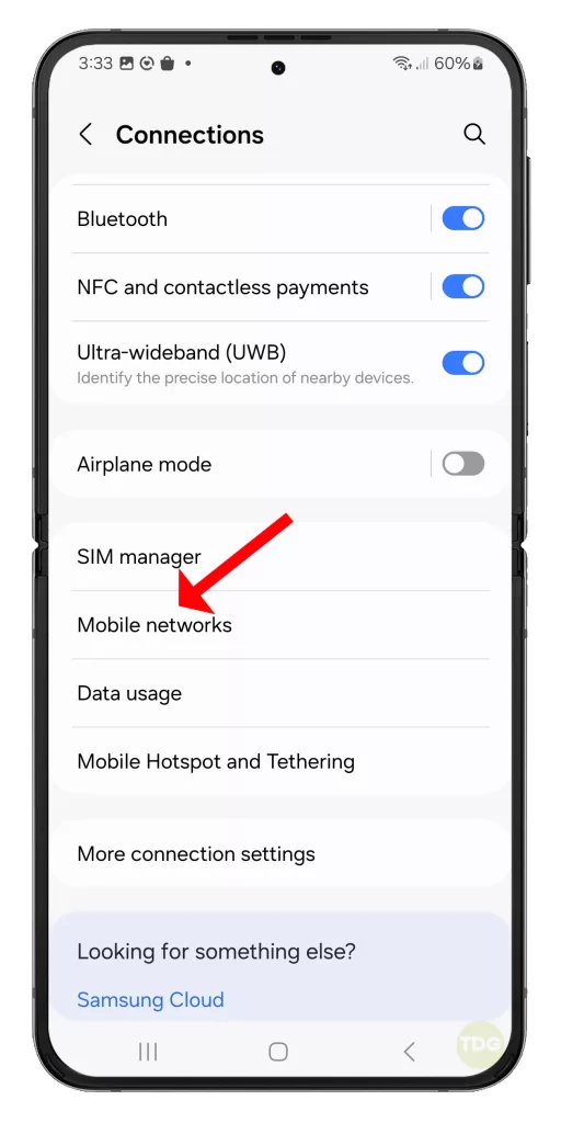 Go to Settings > Connections > Mobile networks