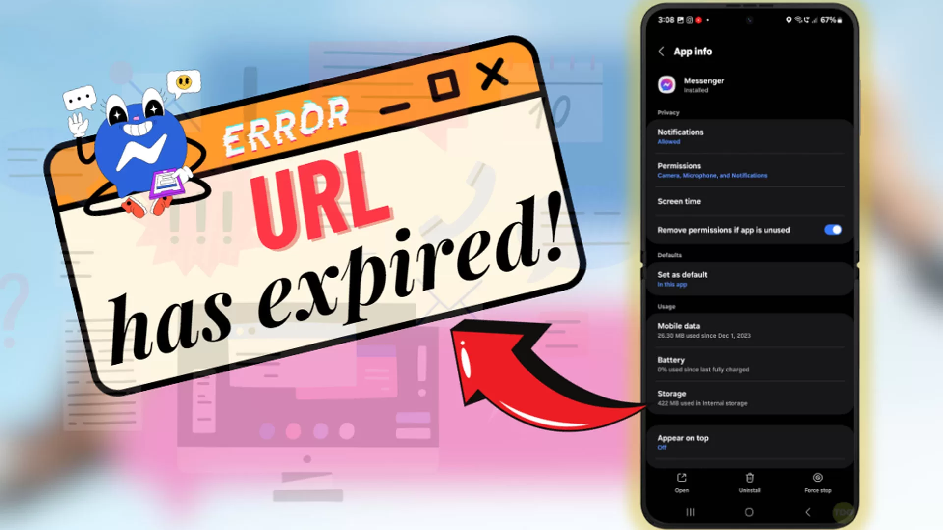 expired url in messenger