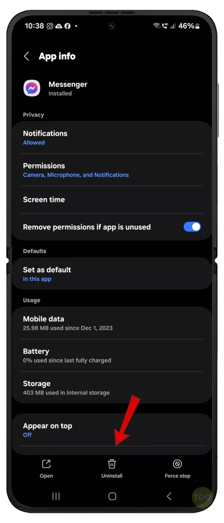 fix Galaxy Z Flip 5 Messenger keeps logging out 11